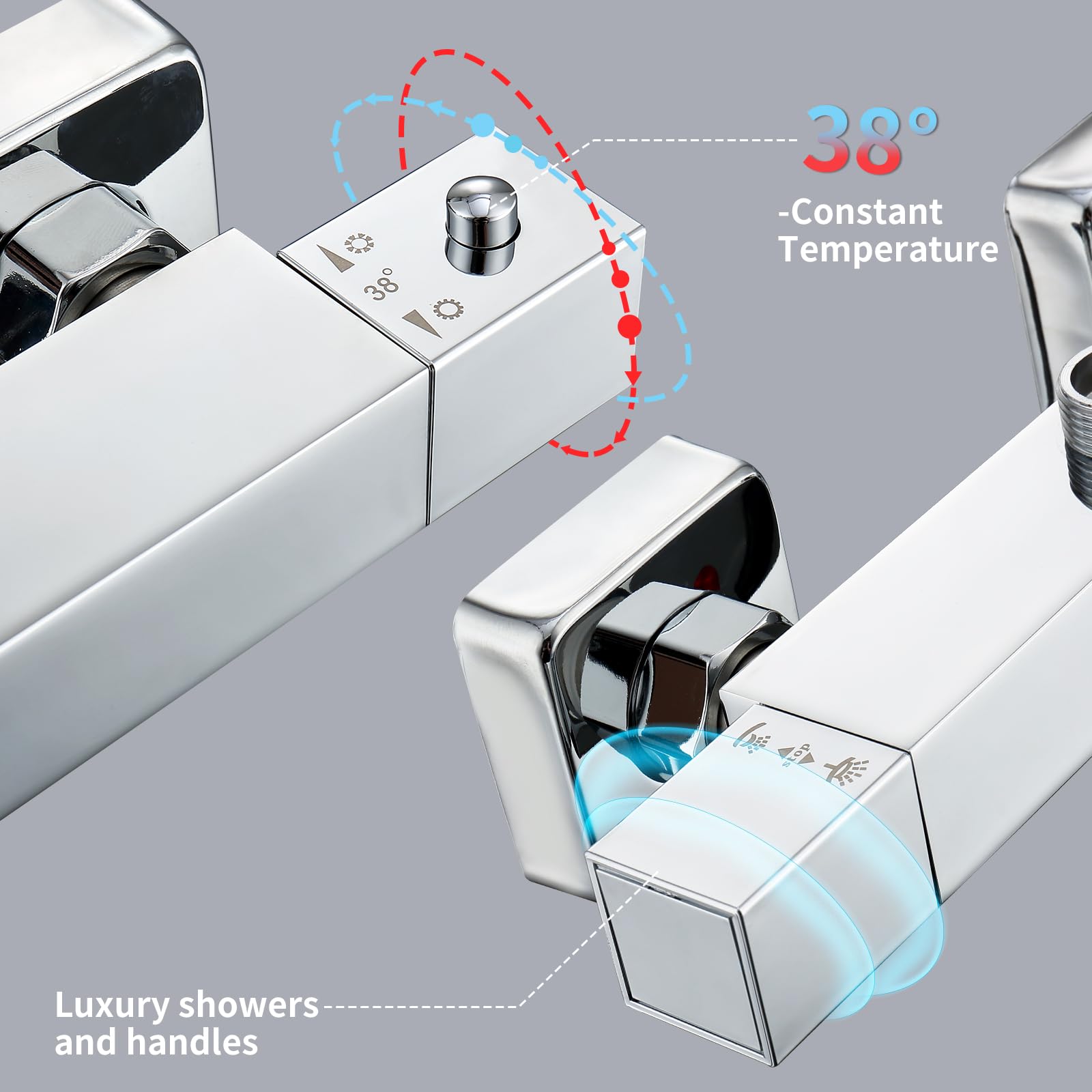 HOMELODY Sistema doccia con termostato Chome